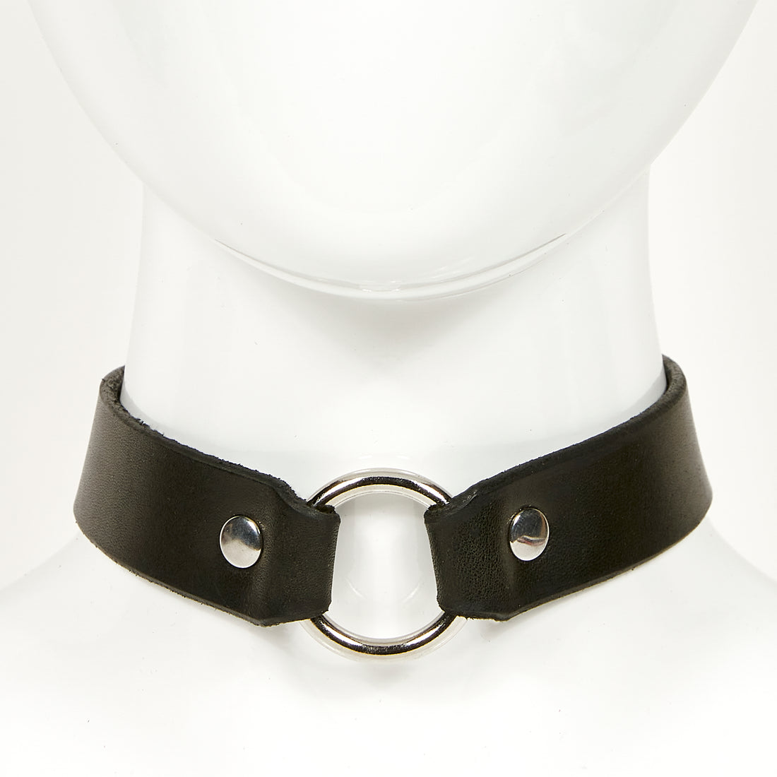 O-ring choker medium silver front